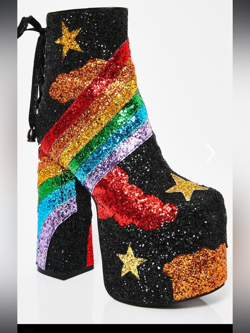 Dolls Kill•Current Mood Rainbow Shock Glitter Boots women’s size 11